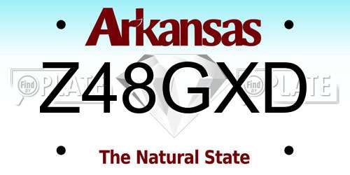 Z48GXD Arkansas License Plate