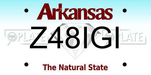 Z48IGI Arkansas License Plate