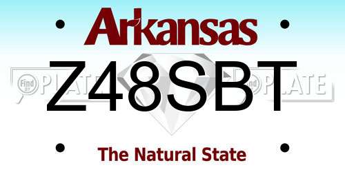 Z48SBT Arkansas License Plate