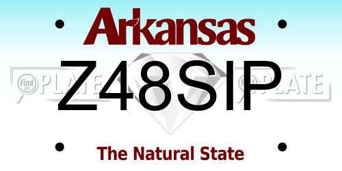 Z48SIP Arkansas License Plate