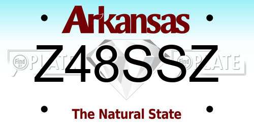 Z48SSZ Arkansas License Plate