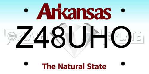 Z48UHO Arkansas License Plate