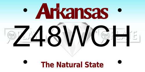 Z48WCH Arkansas License Plate