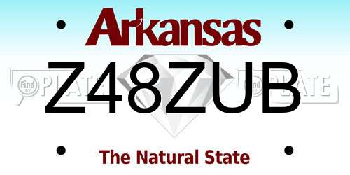 Z48ZUB Arkansas License Plate