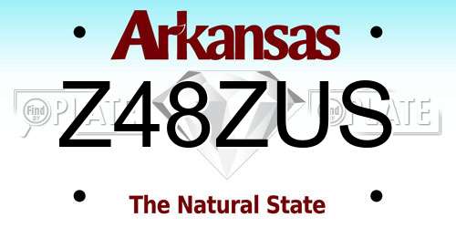 Z48ZUS Arkansas License Plate