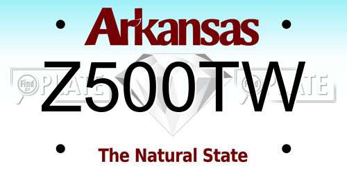 Z500TW Arkansas License Plate