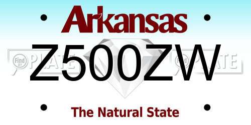 Z500ZW Arkansas License Plate