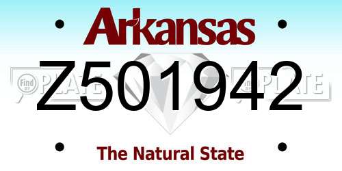 Z501942 Arkansas License Plate