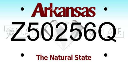 Z50256Q Arkansas License Plate