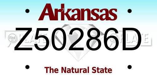 Z50286D Arkansas License Plate