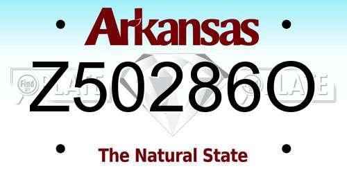 Z50286O Arkansas License Plate