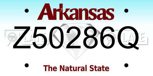 Z50286Q Arkansas License Plate