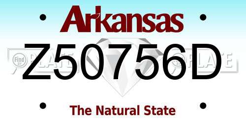 Z50756D Arkansas License Plate