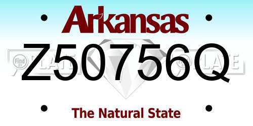Z50756Q Arkansas License Plate