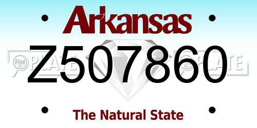 Z507860 Arkansas License Plate