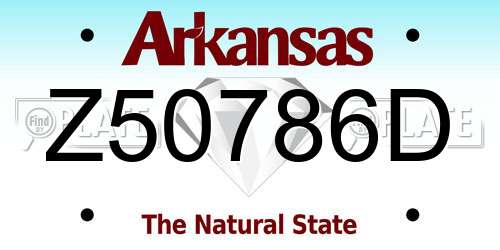 Z50786D Arkansas License Plate