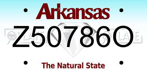 Z50786O Arkansas License Plate