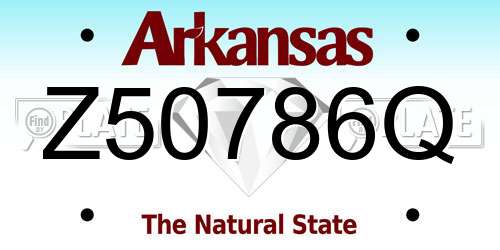 Z50786Q Arkansas License Plate