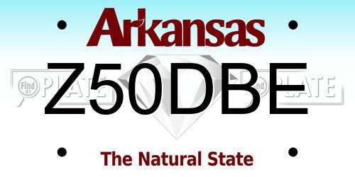 Z50DBE Arkansas License Plate