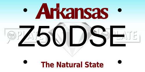 Z50DSE Arkansas License Plate