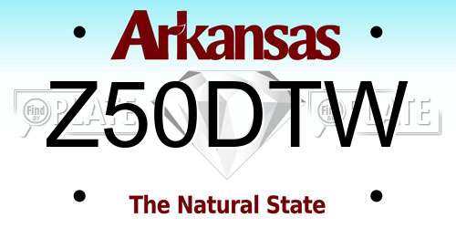 Z50DTW Arkansas License Plate