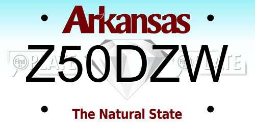 Z50DZW Arkansas License Plate