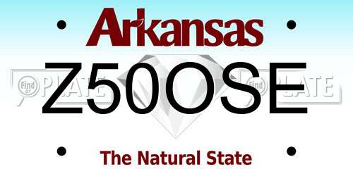 Z50OSE Arkansas License Plate