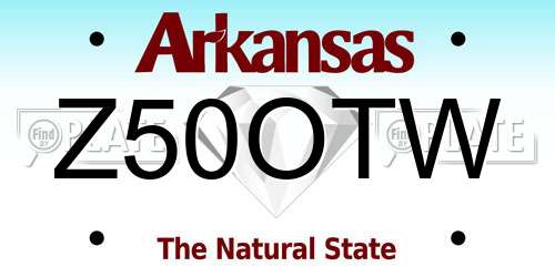 Z50OTW Arkansas License Plate