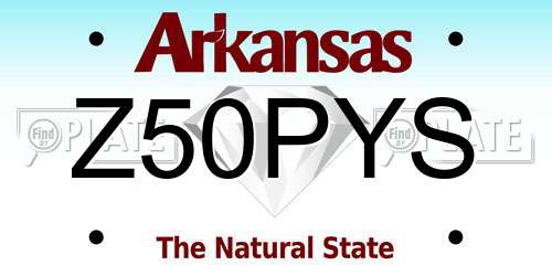 Z50PYS Arkansas License Plate