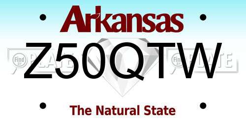 Z50QTW Arkansas License Plate