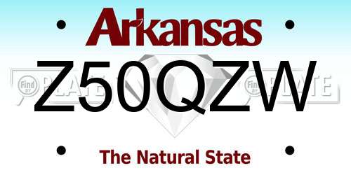 Z50QZW Arkansas License Plate