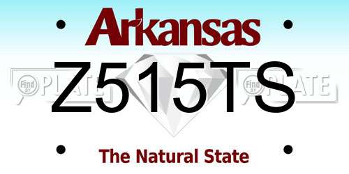 Z515TS Arkansas License Plate