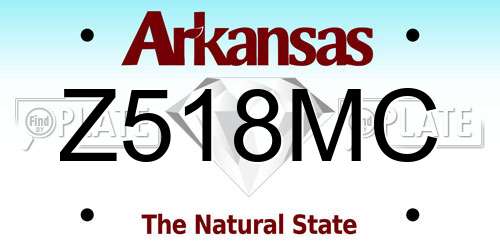 Z518MC Arkansas License Plate