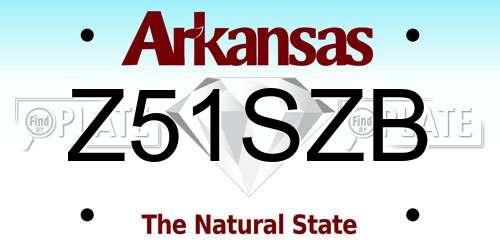 Z51SZB Arkansas License Plate