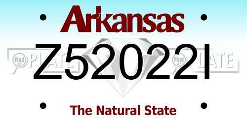 Z52022I Arkansas License Plate