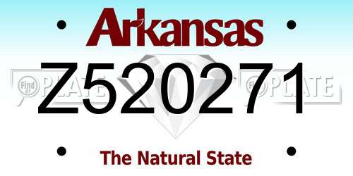 Z520271 Arkansas License Plate