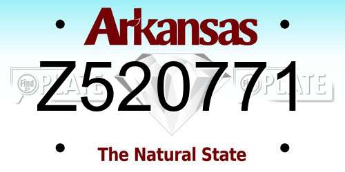 Z520771 Arkansas License Plate