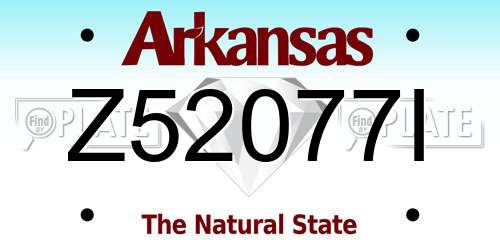 Z52077I Arkansas License Plate