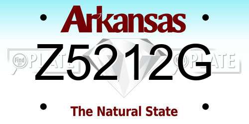Z5212G Arkansas License Plate