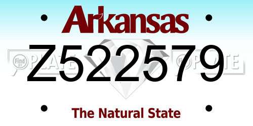 Z522579 Arkansas License Plate