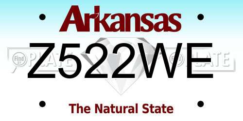 Z522WE Arkansas License Plate