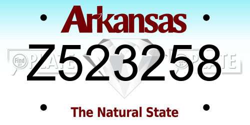 Z523258 Arkansas License Plate