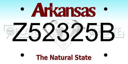 Z52325B Arkansas License Plate