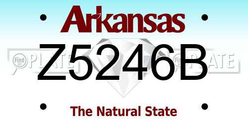 Z5246B Arkansas License Plate