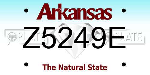 Z5249E Arkansas License Plate