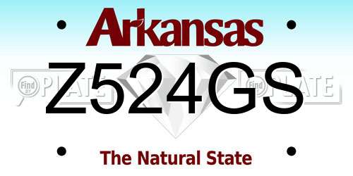 Z524GS Arkansas License Plate