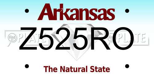 Z525RO Arkansas License Plate