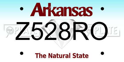 Z528RO Arkansas License Plate