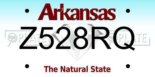 Z528RQ Arkansas License Plate