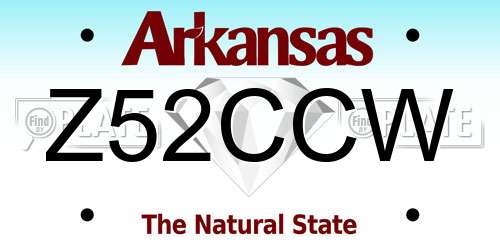 Z52CCW Arkansas License Plate